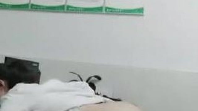 Tranh thủ giờ nghỉ trưa lấy kim ra chích hộ nử y tá