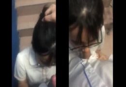 Em nữ sinh lén bú mút cho bạn thân ở cầu thang trường